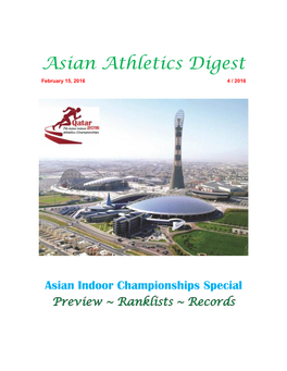 Asian Athletics Digest February 15, 2016 4 / 2016