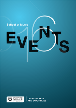 School of Music School of Music EVENTS CALENDAR 2016