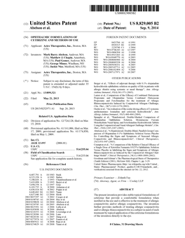 (12) United States Patent (10) Patent No.: US 8,829,005 B2 Abelson Et Al