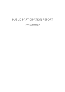 Public Participation Report