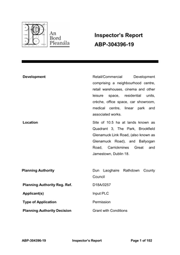 Inspector's Report ABP-304396-19