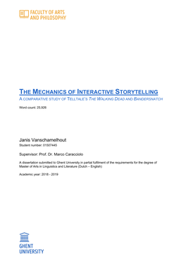 The Mechanics of Interactive Storytelling a Comparative Study of Telltale’S the Walking Dead and Bandersnatch