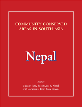 Community Conserved Areas in South Asia