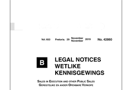 Legal Notices Wetlike Kennisgewings