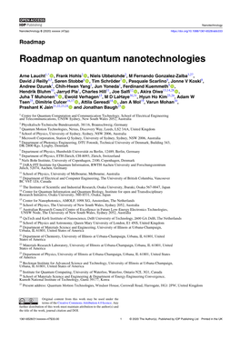 Roadmap on Quantum Nanotechnologies