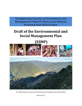 Draft of the Environmental and Social Management Plan (ESMP)