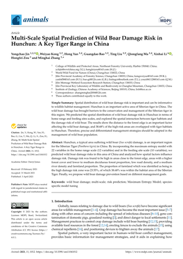 Multi-Scale Spatial Prediction of Wild Boar Damage Risk in Hunchun: a Key Tiger Range in China