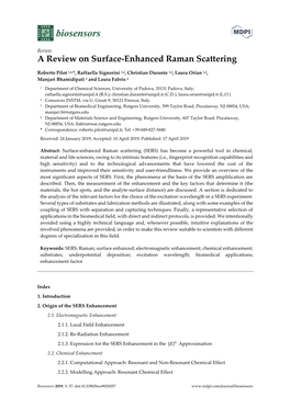 A Review on Surface-Enhanced Raman Scattering