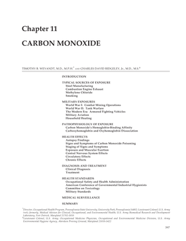 The Soldier and the Industrial Base Chapter 11 Carbon Monoxide