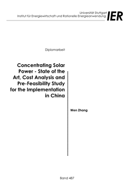 Concentrating Solar Power - State of The