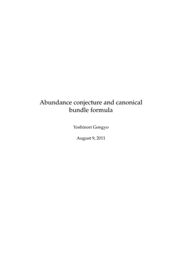 Abundance Conjecture and Canonical Bundle Formula