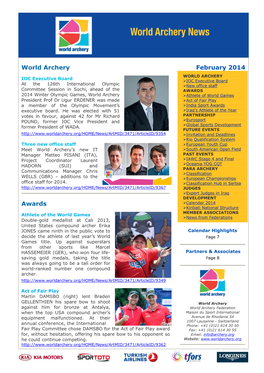 World Archery Awards February 2014