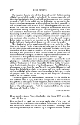 200 the Question Then, Is, Who Will Find This Study Useful? Rubin's Reading of Babel Is Worthwhile, and It Is Undoubtedly the St