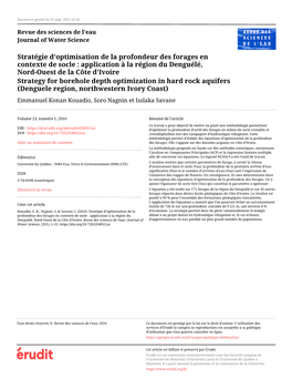 Application À La Région Du Denguélé, Nord-Ouest De La Côte D'ivoire