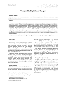 Virtopsy: the Digital Era of Autopsy