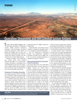 Operation Streamline and the Criminal Justice System T