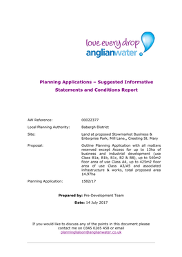 Planning Applications – Suggested Informative Statements And