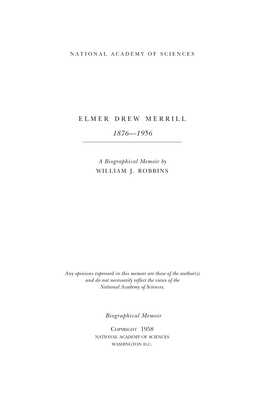 Elmer Drew Merrill