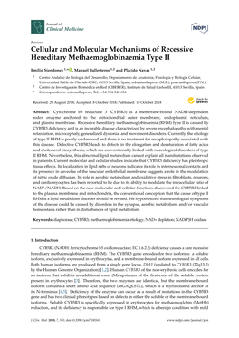 Cellular and Molecular Mechanisms of Recessive Hereditary Methaemoglobinaemia Type II