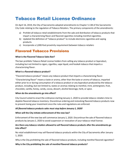 Tobacco Retail License Ordinance