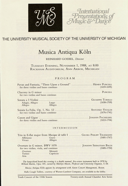 Musica Antiqua Koln REINHARD GOEBEL, Director