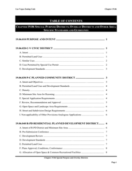 19.06 Special Purpose and Overlay Districts