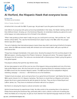 Al Horford, the Hispanic Hawk That Everyone Loves \240| Ajc.Com