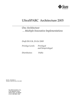 Ultrasparc Architecture 2005