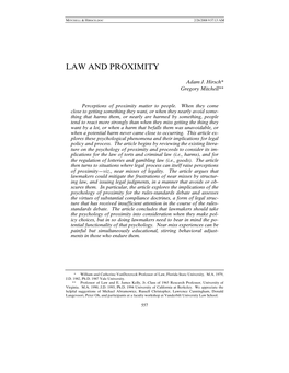 Law and Proximity