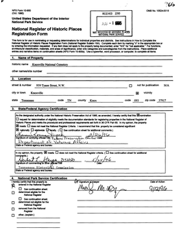 Fltau. D Determined Eligible for the National Register D See Continuation Sheet