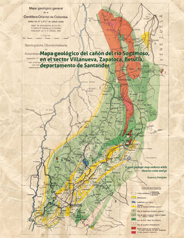 Mapa Geológico Del Cañón Del Río Sogamoso, En El Sector Villanueva, Zapatoca, Betulia, Departamento De Santander Mapa Geoló