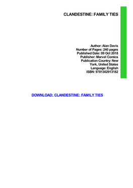 {PDF} Clandestine: Family Ties Ebook Free Download