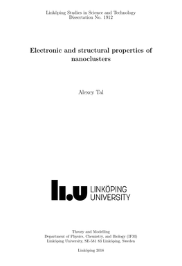 Electronic and Structural Properties of Nanoclusters