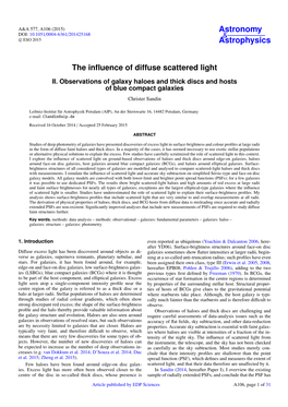 The Influence of Diffuse Scattered Light