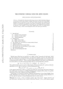 The Intrinsic Normal Cone for Artin Stacks 10