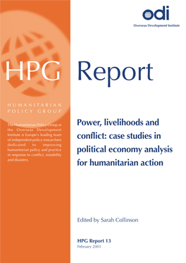 Case Studies in Political Economy Analysis for Humanitarian Action