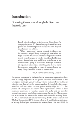 Introduction: Observing Greenpeace Through the Systems-Theoretic Lens