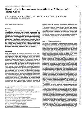 Three Cases Br Med J: First Published As 10.1136/Bmj.1.5897.63 on 12 January 1974