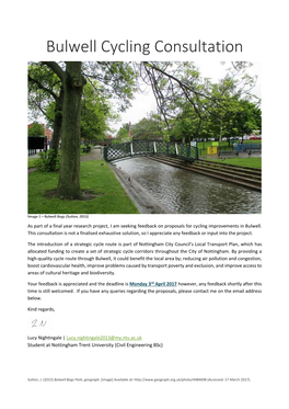 Bulwell Cycling Consultation