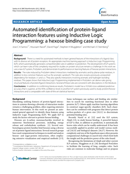 Automated Identification of Protein-Ligand Interaction Features Using Inductive Logic Programming: a Hexose Binding Case Study