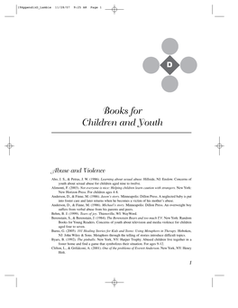 APPENDIX D Books for Children and Youth 3