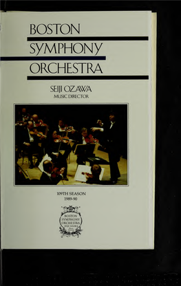 Boston Symphony Orchestra Concert Programs, Season 109, 1989