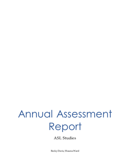 ASL Studies Annual Assessment Report 2015-2016.Pdf