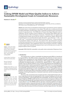 Linking DPSIR Model and Water Quality Indices to Achieve Sustainable Development Goals in Groundwater Resources