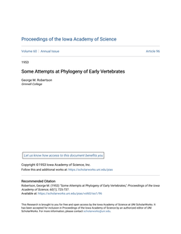 Some Attempts at Phylogeny of Early Vertebrates