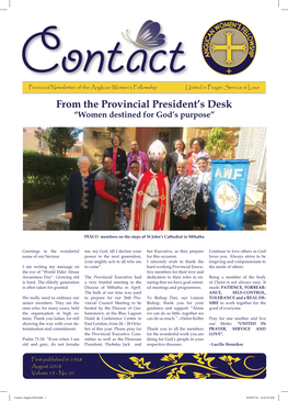 From the Provincial President's Desk