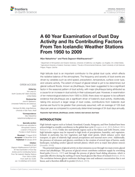 A 60 Year Examination of Dust Day Activity and Its Contributing Factors from Ten Icelandic Weather Stations from 1950 to 2009