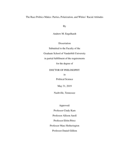 The Race Politics Makes: Parties, Polarization, and Whites' Racial