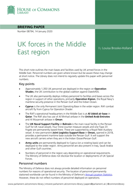 UK Forces in the Middle East Region