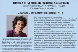 Applied Math Colloquium